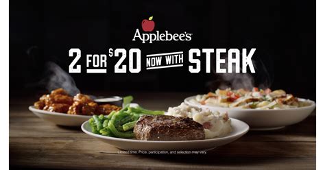 Contact information for ondrej-hrabal.eu - Feb 23, 2016 · T he Applebee's 2 for $20 Menu makes it the perfect place for date night! You and your date are both free to choose a separate entrée from a list of selections specific to the Applebee's 2 for $20 menu. Then, in order to start things out right by keeping things cozy, you together choose an appetizer, also from the Applebee's 2 for $20 menu, to ... 